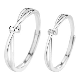 环环相扣双生结情侣对戒莫比乌斯戒指小众设计感男女活口潮酷