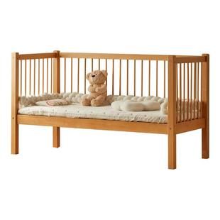 金多喜拼接床婴儿床加高护栏儿童床进口榉木加宽床宝宝床拼接大床