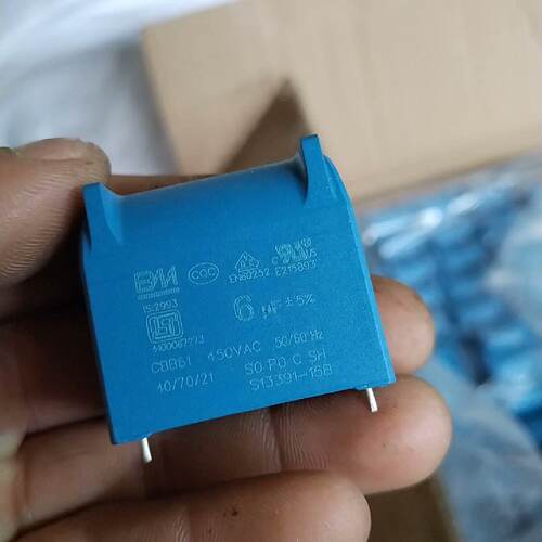 【请询价】BM丰明CBB61电容6UF450VAC蓝色带引线全新未用批