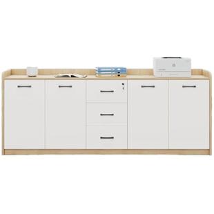 办公室文件柜矮柜木质带锁柜子落地矮柜打印机置物柜办公室茶水柜