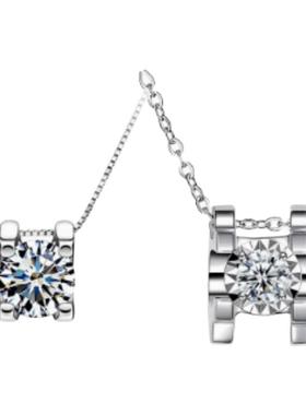 牛头锁骨链简约单钻1克拉超闪