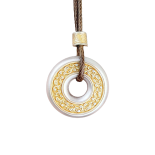 石方界999足银平安扣铜钱吊坠个性独特高级感纯银项链送女生礼物