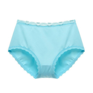 特价清仓K969舒适女士中腰牛奶丝提臀无痕内裤蓝色L/XL
