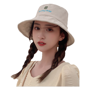 帽子女韩版夏季百搭渔夫帽甜美盆帽可爱学生ins防晒遮阳帽太阳帽