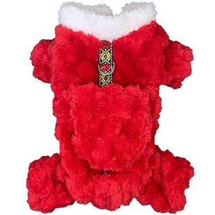 狗狗猫咪衣服秋冬季加厚保暖小体超小码加绒带牵引扣防掉毛宠物服