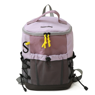 十七家洋气紫色轻便户外徒步登山双肩包高颜值撞色出游背包小书包