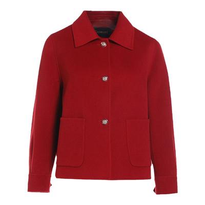 乔万尼绵羊毛红色毛呢外套