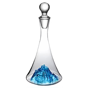 冰山瀑布醒酒器高颜值水晶红酒杯套装轻奢家用高脚杯蓝色葡萄酒杯