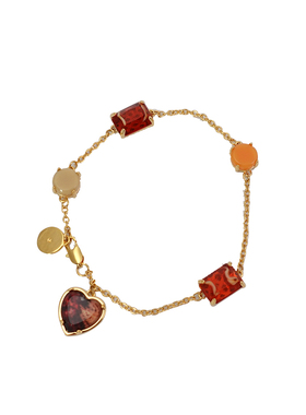 XMR欧美复古红玛瑙爱心项链