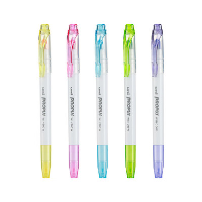 三菱双头荧光笔透明可视窗