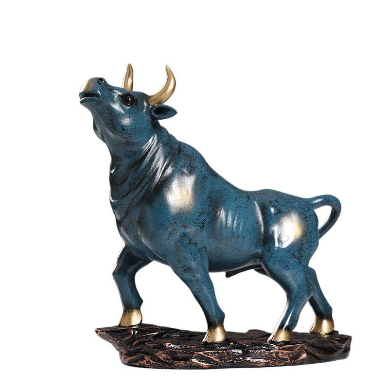 摆设招财牛美式风电视柜桌面摆件