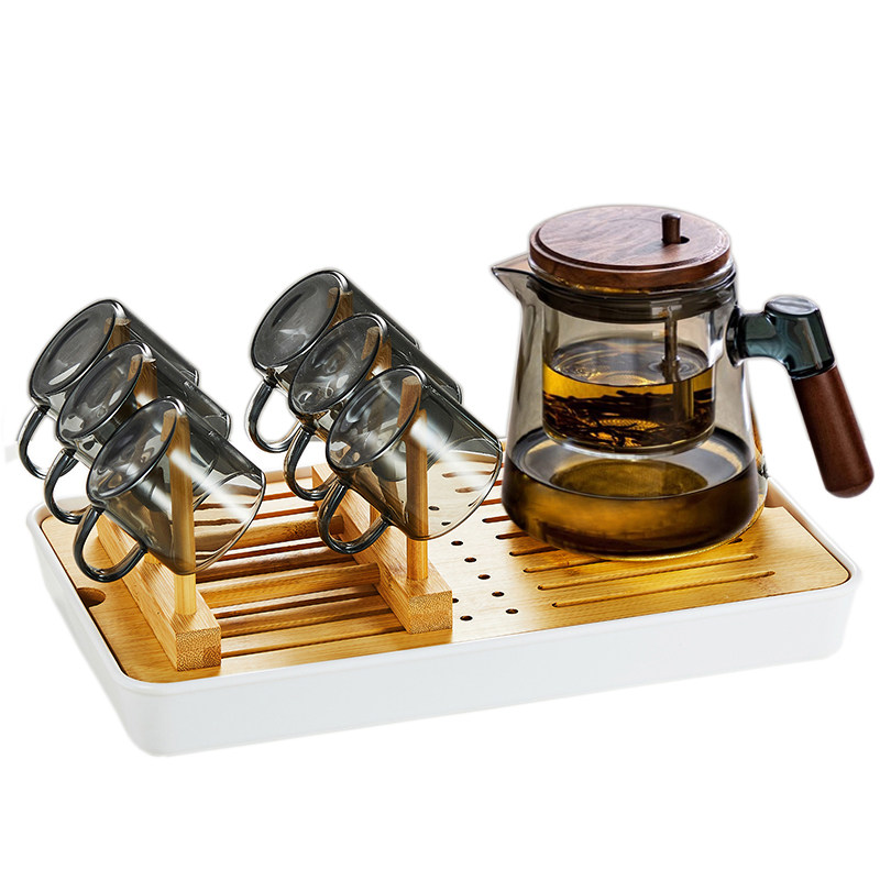 飘逸杯泡茶壶家用2026新款全玻璃内胆按压式一键茶水分离茶具套装