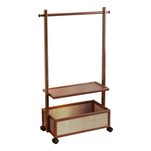 实木衣帽架落地家用挂衣架卧室房间榉木质晾衣服架室内简易立式杆