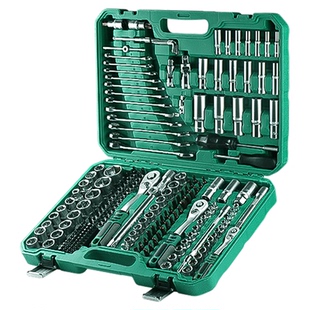 小飞棘轮扳手套筒组合套装汽修专用32件套火花塞工具车用工具箱