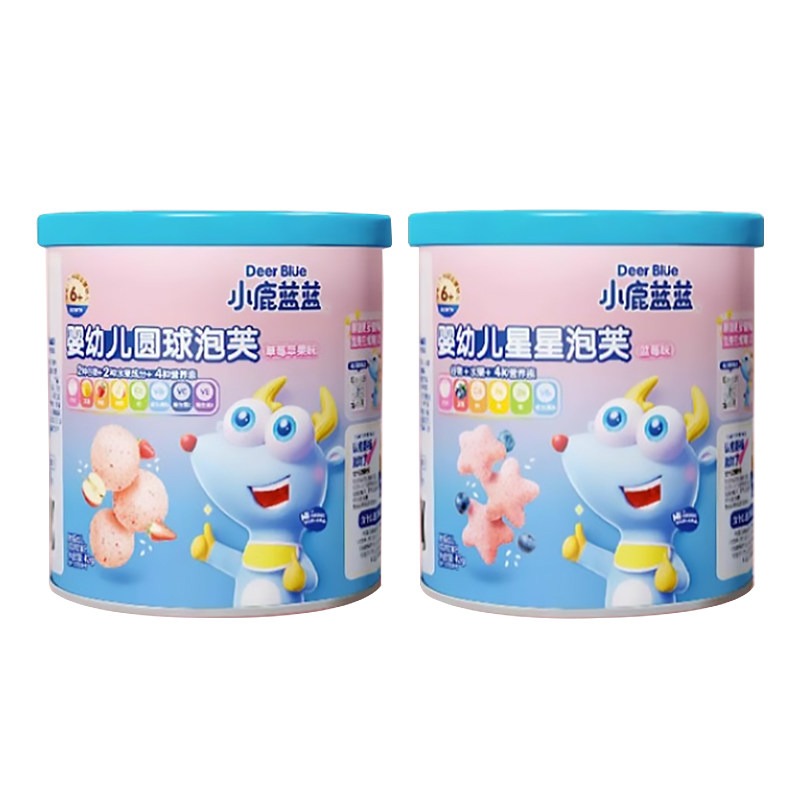 小鹿蓝蓝婴幼儿泡芙球草莓味零食