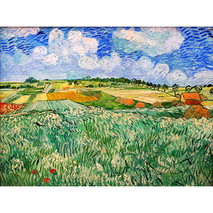 梵高自粘装饰画星月夜丰收油画客厅酒店宿舍贴胶防水海报背景墙画