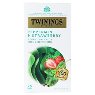 twinings英国川宁草莓薄荷味花草茶 薄荷茶包无咖啡因茶包 可冷泡