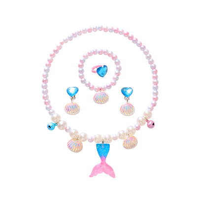美人鱼珍珠贝壳手链戒指6件套
