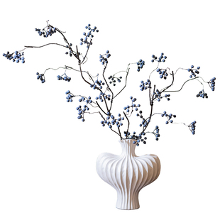 马桑果仿真花假花绿植摆设侘寂风干花逼真客厅高级感摆件山归来