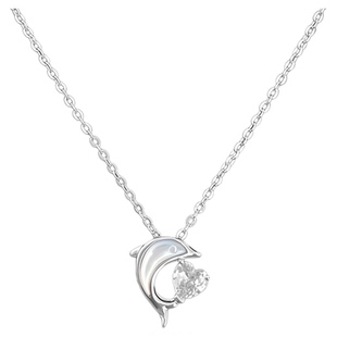 海豚纯银项链女夏锁骨链吊坠ins风简约款小众设计轻奢情人节礼物