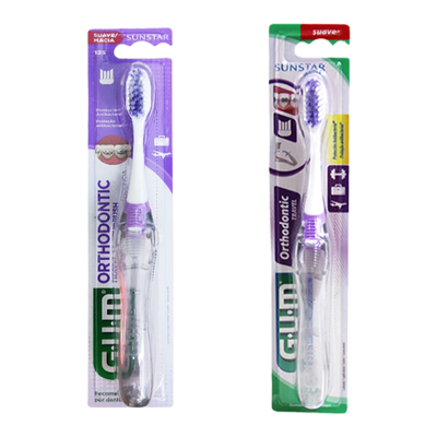 进口GUM全仕康V型正畸旅行牙刷