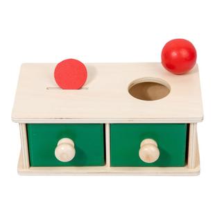 蒙特梭利早教盒子教具蒙氏益智玩具目标盒彩虹纺织鼓 物体恒存盒