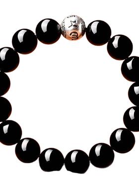 黑曜石手串女款手链礼物男转运珠