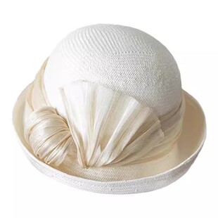 春秋薄款夏天的帽子防晒女款2026新款帽子优雅休闲气质百搭小礼帽