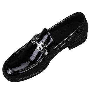 2026新款经典百搭亮面休闲皮鞋男士英伦漆皮乐福鞋日常软底豆豆鞋