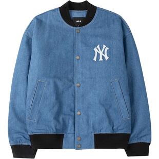 【自营】MLB男女复古牛仔外套NY标运动服休闲时尚夹克3ADKR0134