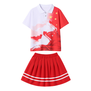 六一儿童啦啦队演出服小学生运动会开幕式服装爱国主题合唱表演服