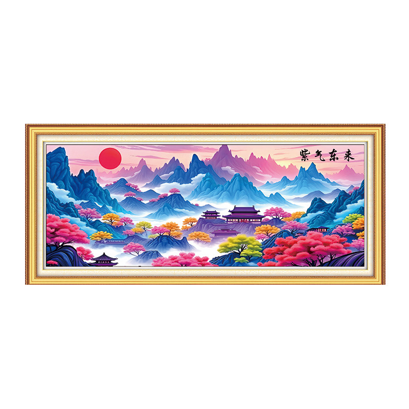 贵族春天新中式中国风山水风景客十字绣套件