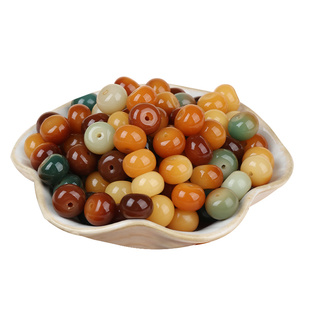 敦煌飞天菩提根散珠手工diy国风文玩白玉苹果老型桶珠串珠手串女