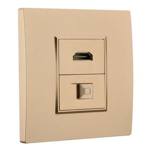 直插直通式网线网络网口电脑插座面板带hdmi多媒体高清接口