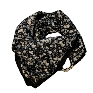 新款复古棉质小方巾磁吸扣三角围巾空调护颈披肩妈妈丝巾春秋围脖