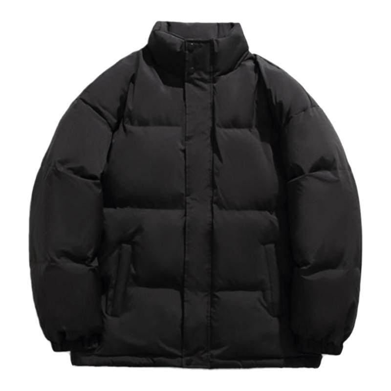 羽绒棉服男款潮流轻薄棉衣2024新款加厚大码保暖黑色面包服外套