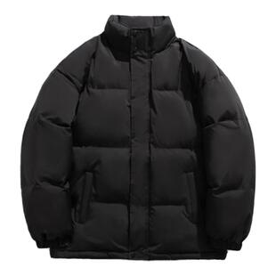 羽绒棉服男款潮流轻薄棉衣2024新款加厚大码保暖黑色面包服外套