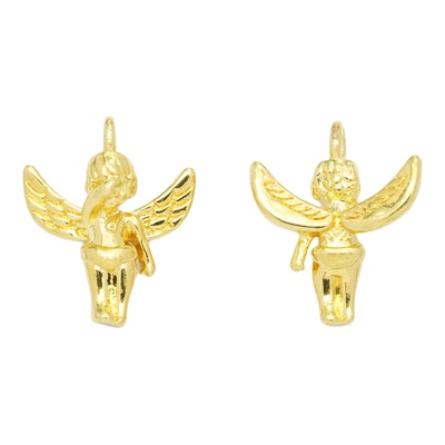 18k金天使项链吊坠女百搭DIY配件