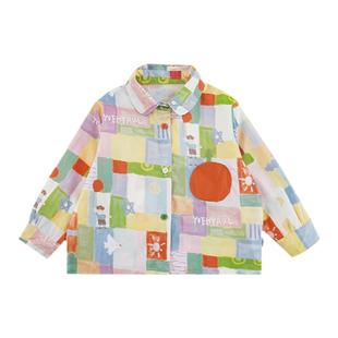 幼悠男童2026早春新款长袖翻领衬衫轻薄透气柔软亲肤多巴胺上衣潮