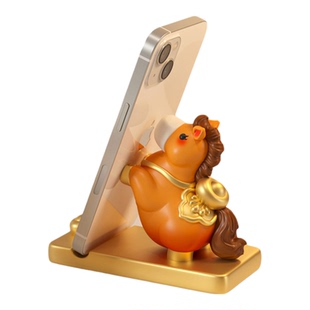 马上来财手机支架桌面摆件办公室工位稳定情绪神器装饰生日礼物女