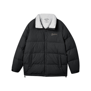 Skechers斯凯奇羽绒服短款秋冬男女防寒保暖鸭绒棉服袄撞色外套