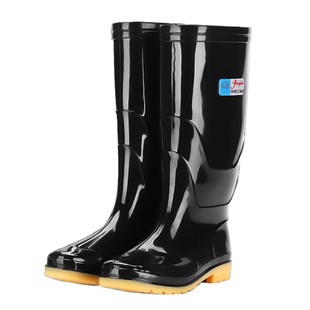 上海双钱高筒防水雨鞋加厚牛筋防滑耐磨耐酸碱中筒劳保工地男雨靴