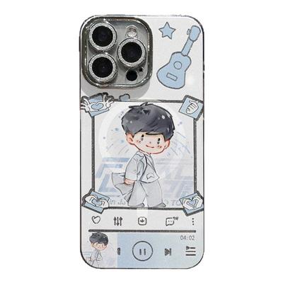 林俊杰音乐播放器适用于苹果16手机壳新款iPhone15透明14plus自带镜头膜13promax磁吸充电12全包防摔保护套11