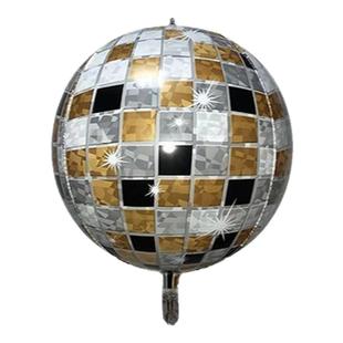 迪斯科气球22寸镭射生日派对婚庆酒吧装饰立体4D铝膜气球圆形铝箔