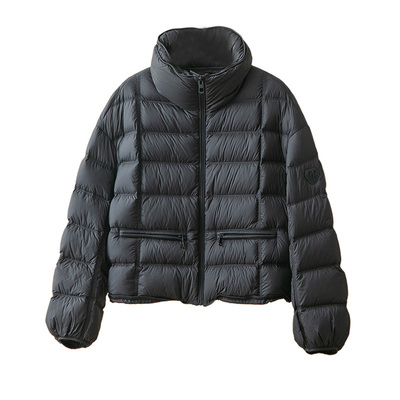 蛮文 加拿大单 超柔超轻高密保暖 90白鹅绒短款立领鹅绒服女56283