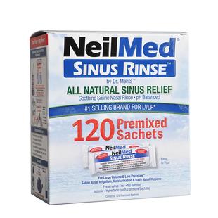 美国进口NeilMed洗鼻盐120包平衡补充装鼻窦炎敏感专用生理盐水