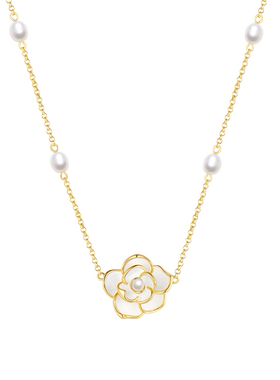 【生日礼物】周大生山茶花项链