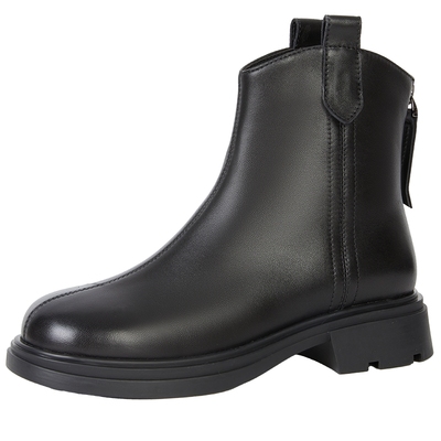 百田森厚底羊皮时装靴女