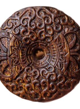 芽庄奇楠沉香祥云平安扣吊坠香韵花香奶香蜜甜馨果味34mm男女挂件