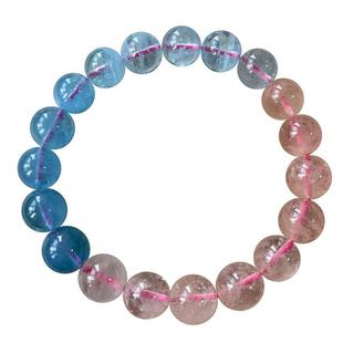 天然冰种摩根石手链多彩绿柱石海蓝宝水晶手串清新饰品礼物情侣款